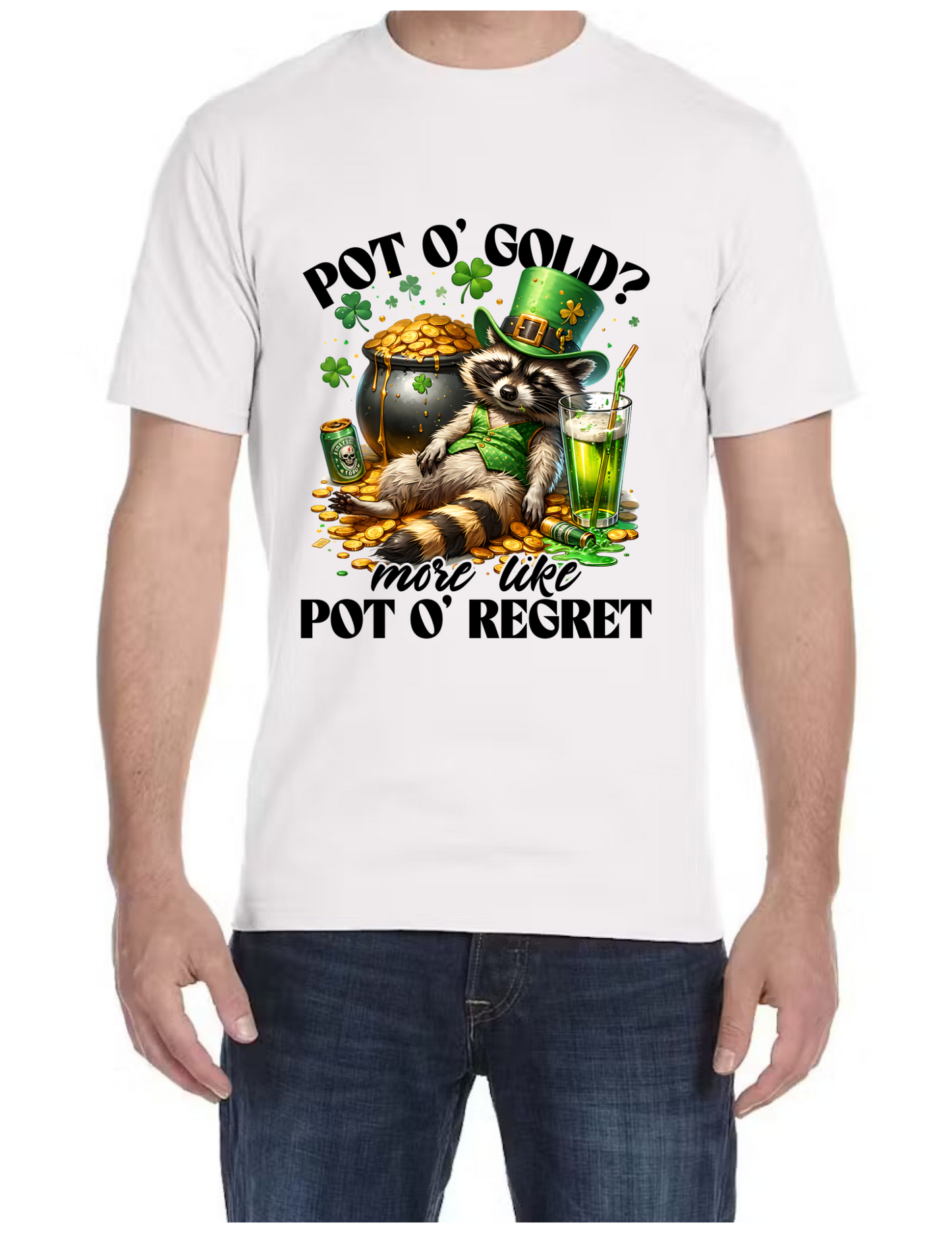 Pot O' Gold Raccoon St. Patricks Day T-shirt