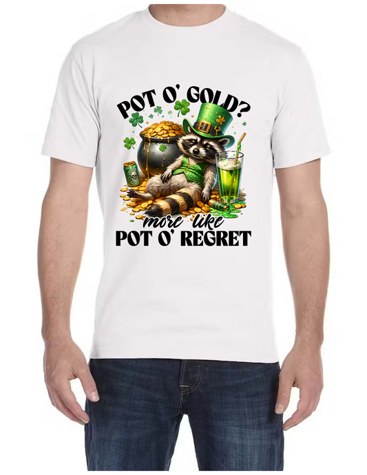 Pot O' Gold Raccoon St. Patricks Day T-shirt