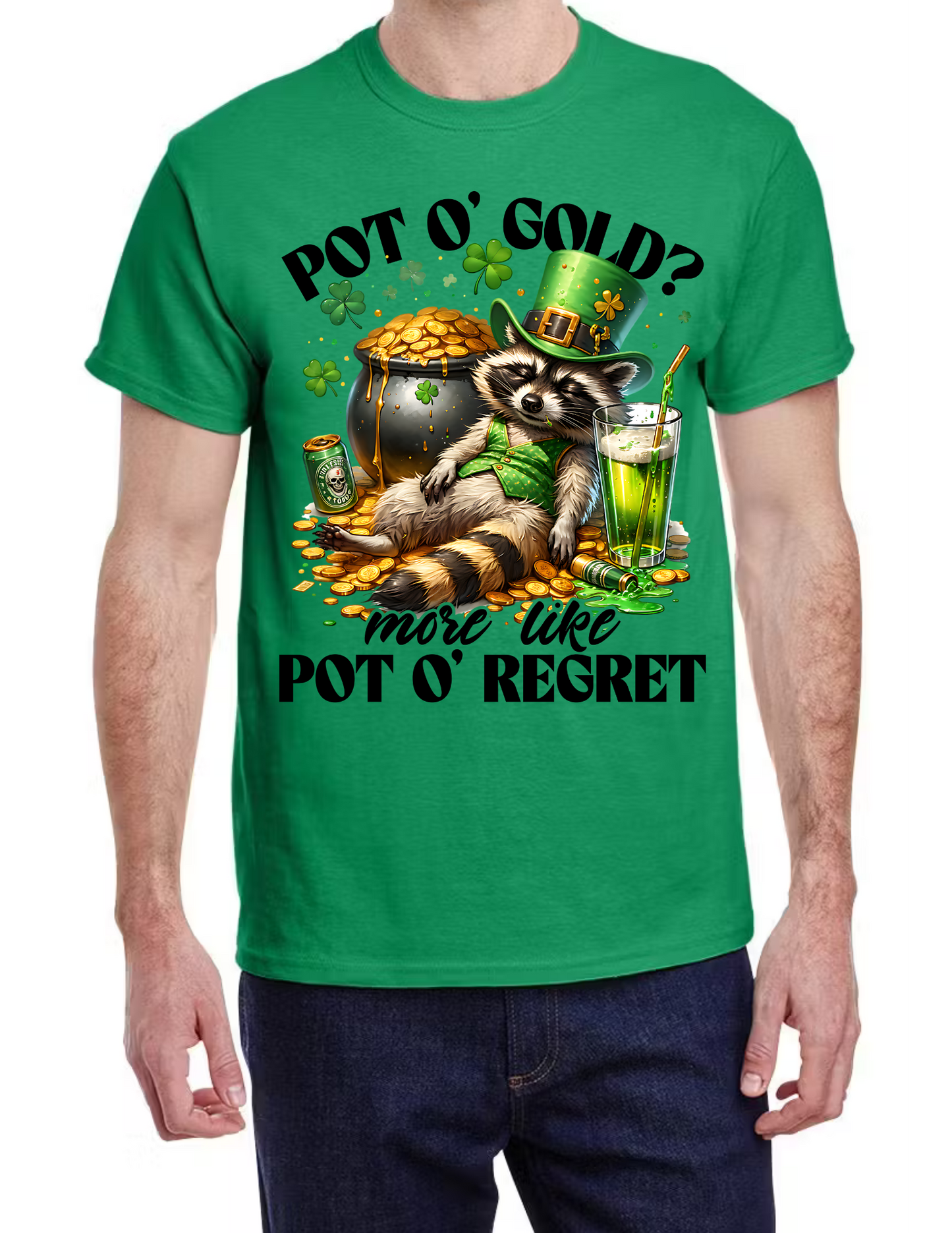 Pot O' Gold Raccoon St. Patricks Day T-shirt