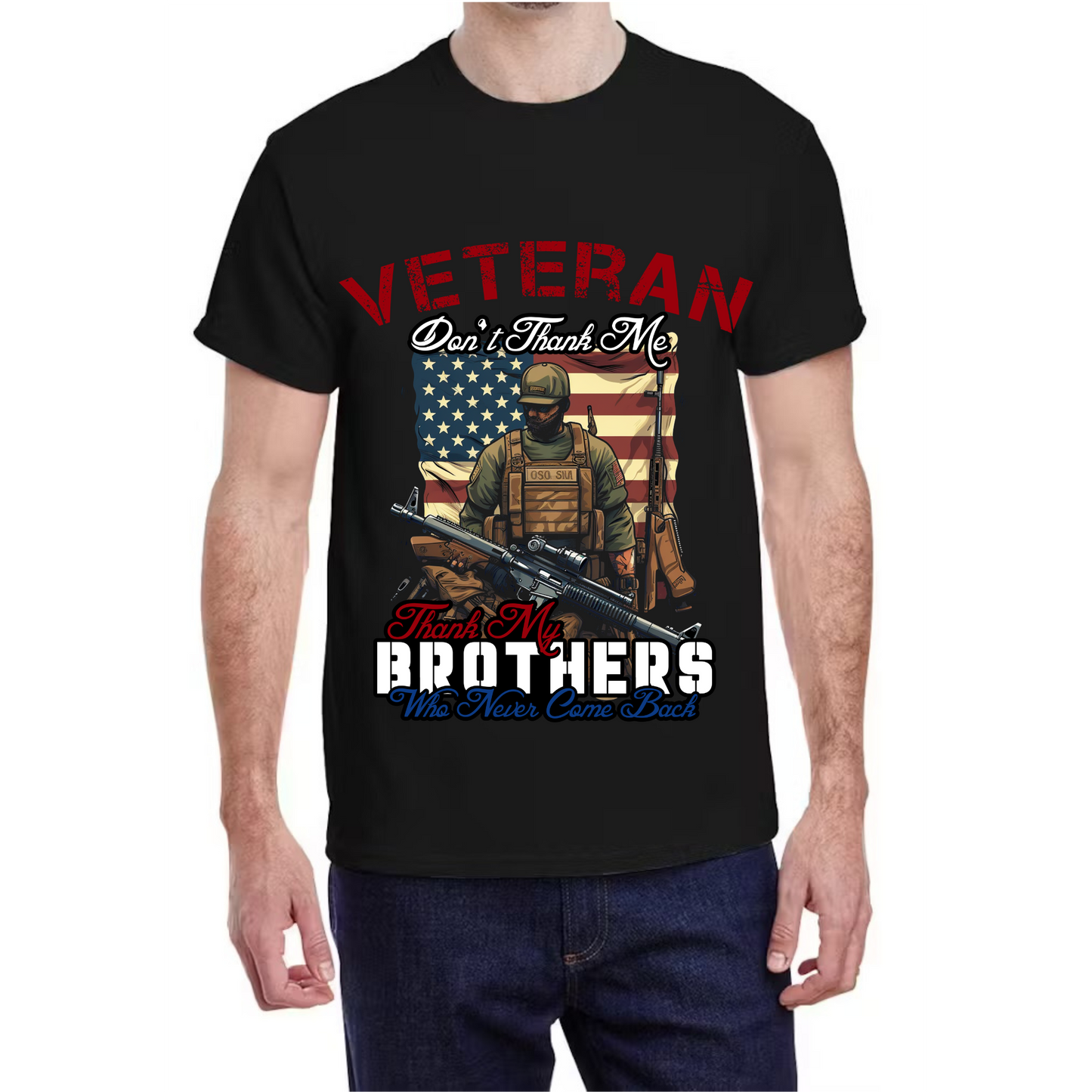 Military Collection T-Shirt With Shoulder Flag