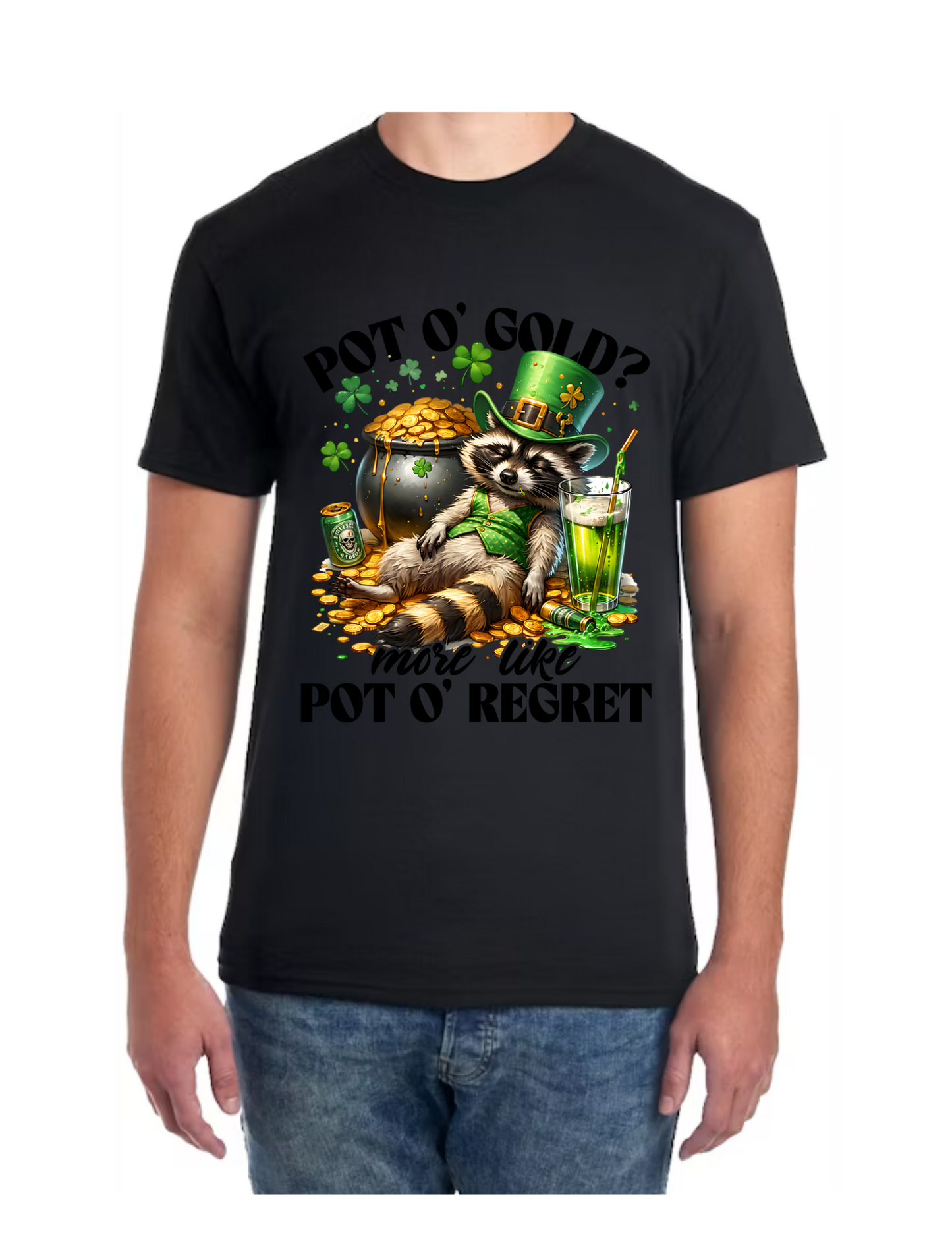 Pot O' Gold Raccoon St. Patricks Day T-shirt